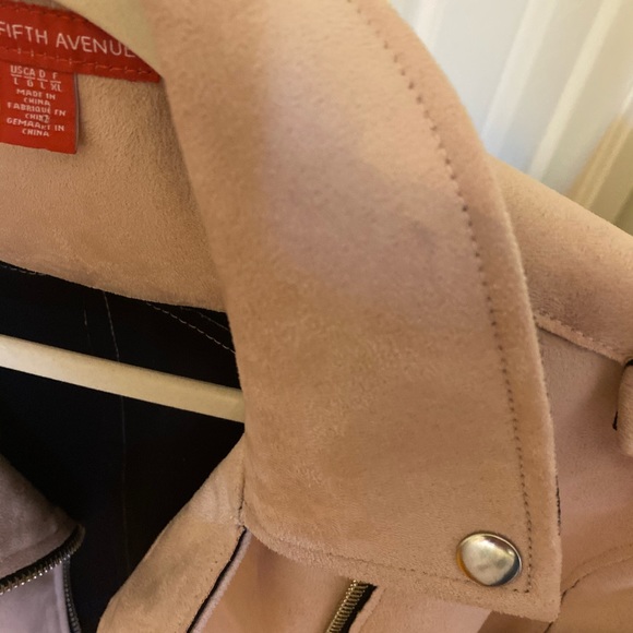 Biker Moto Cropped Jacket Faux Suede Saks Fifth Avenue - Picture 14 of 14